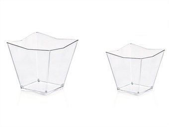 Bicchiere quadrato diamante trasparente pz 50