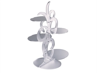 ALZATA PLEXIGLASS MODELLO DISPLAY RICCI 4 PIANI OVALI CM 38X53,3 H CM 71