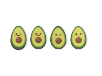 AVOCADO 3D EMOJI CCBCO (4 MOD) G 4,5 CM 4 - PZ 64