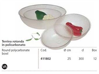 BACINELLA POLICARBONATO TONDA DIAMETRO CM 25