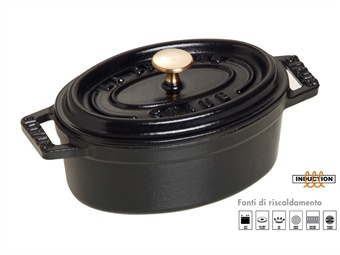 COCOTTE OVALE GHISA SMALTATA STAUB DIAM CM 17 C/COPERCHIO