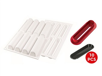STAMPO SILICONE CYLINDRE 75 CM 12,6X2,7 H 2,7 8 IMP C/CUTTER