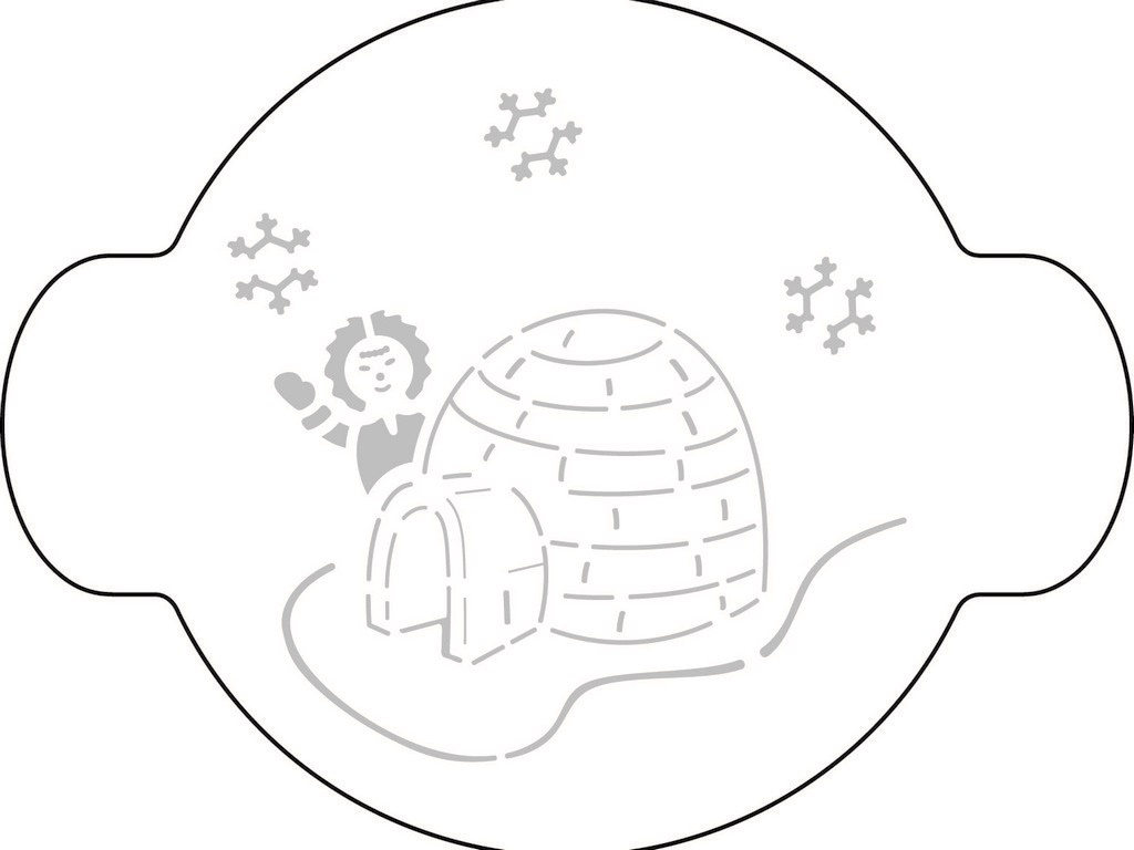 STENCIL IGLOO CON ESCHIMESE PZ 1 CM 10