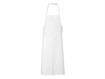GREMBIULE BIANCO CON PETTORINA COT 100%