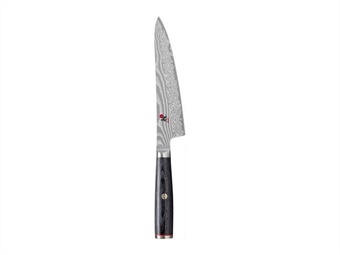 COLTELLO SHOTOH SERIE MIYABI LAMA LISCIA CM 14  ACCIAIO DAMASCO