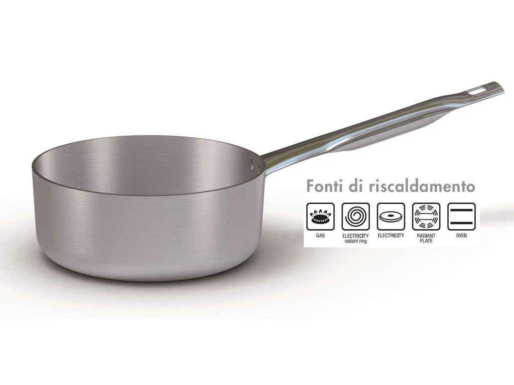 Casseruola bassa in alluminio con 1 manico