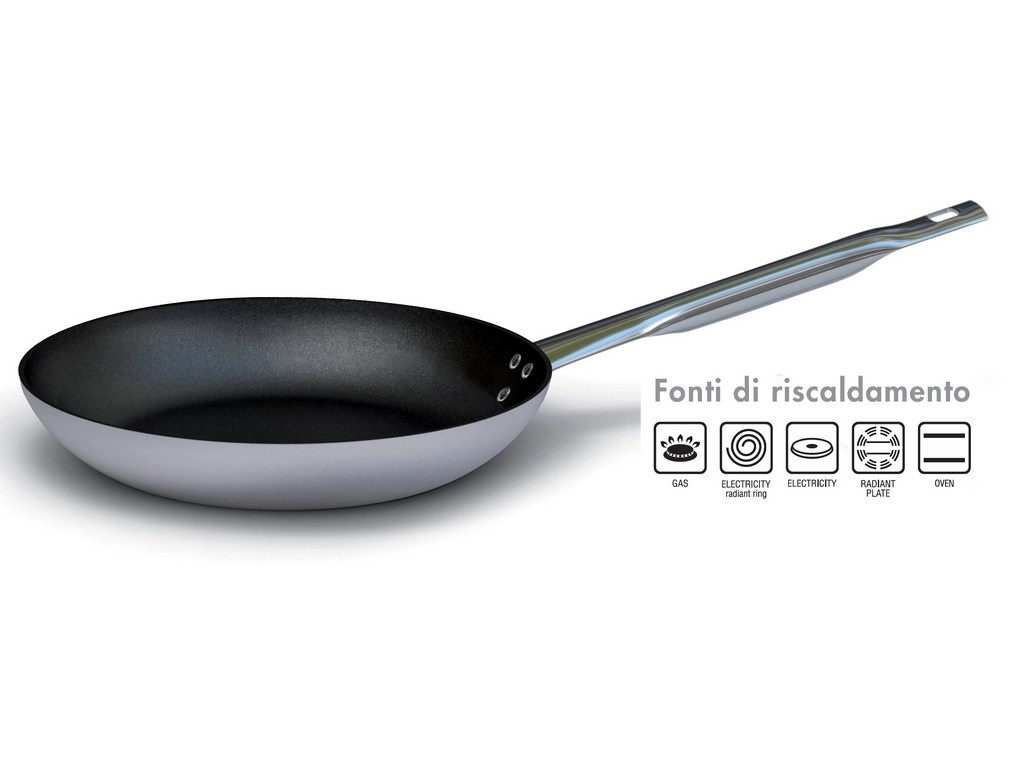 Padella svasata bassa antiaderente 1 manico