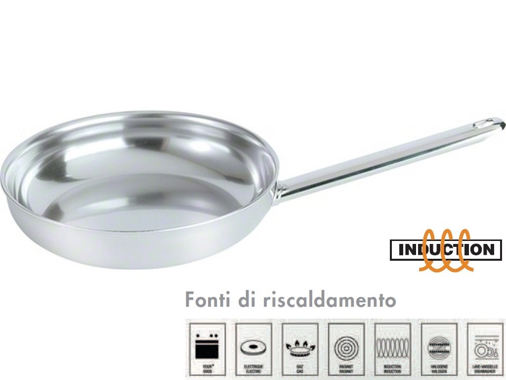 Padella svasata inox Sense 5ply Demeyere 1 manico