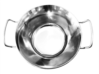 Bacinella inox bordata con manici