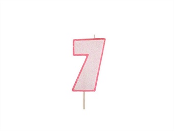 Candele numerali in cera colore rosa
