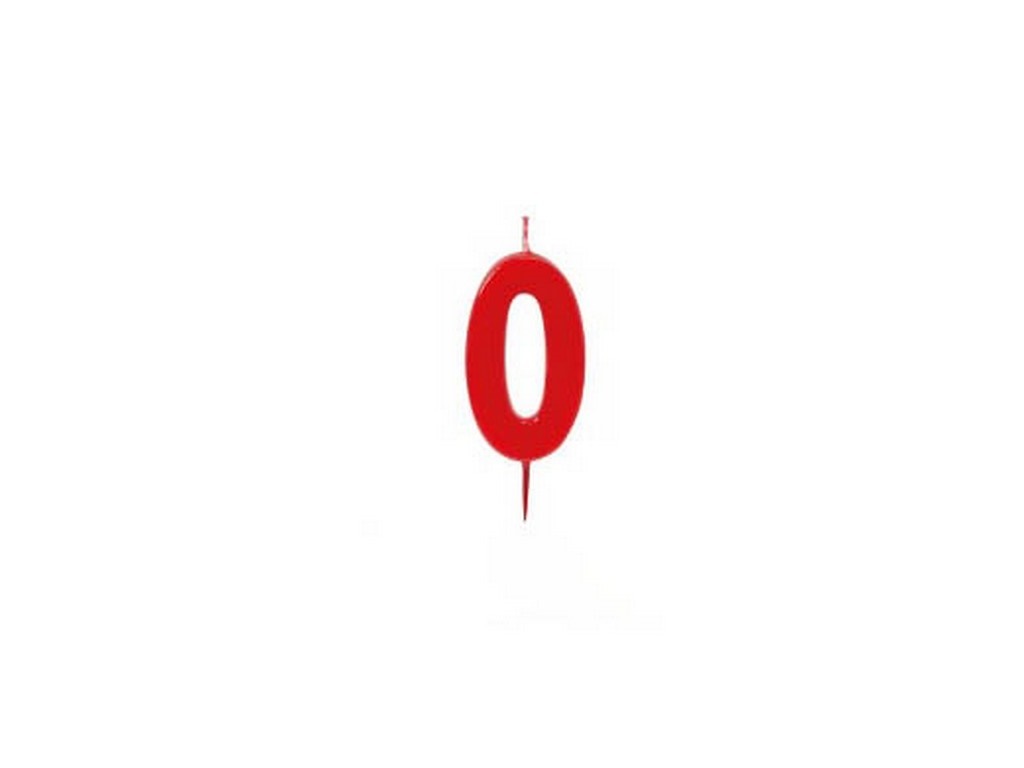 Candela numerale in cera rossa