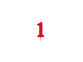Candela numerale in cera rossa