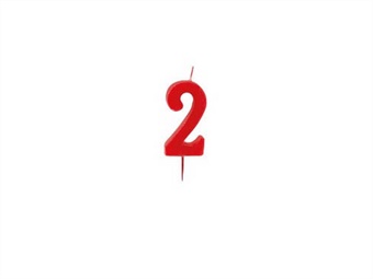 Candela numerale in cera rossa