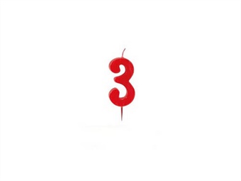 Candela numerale in cera rossa