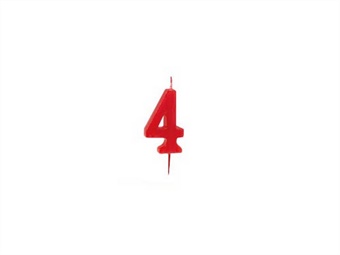 Candela numerale in cera rossa