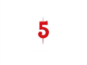 Candela numerale in cera rossa