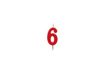 Candela numerale in cera rossa