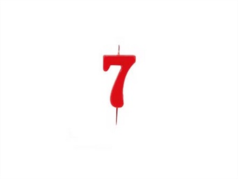 Candela numerale in cera rossa