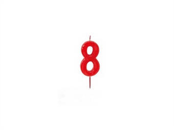 Candela numerale in cera rossa