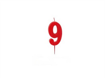 Candela numerale in cera rossa