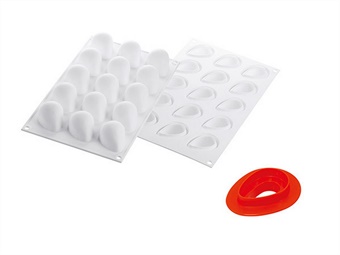 STAMPO SILICONE FRAGOLA 30 MM 48X37 H 33 15 IMPRONTE + TAGLIAPASTA