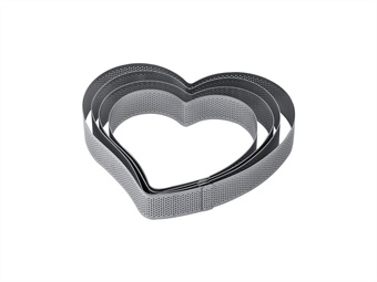 Fascia inox microforata cuore h cm 3,5