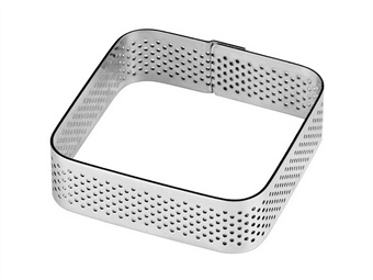 FASCIA INOX QUADRATA MICROFORATA  MONOPORZIONE CM 6,5X6,5  H 2