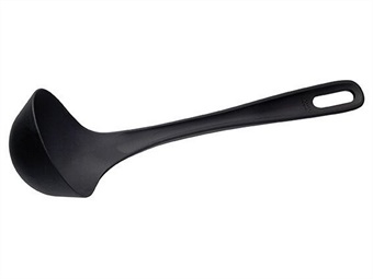 Cucchiaione Liscio In Nylon Nero PIAZZA - Lunghezza 35 Cm, Resistente Al Calore, Lavabile In Lavastoviglie