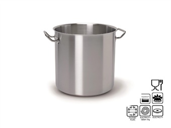 PENTOLA ALTA INOX 18/10 2 MANIGLIE PER INDUZIONE DIAMETRO CM 24 H 24