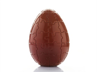 STAMPO UOVA POLICARBONATO PUZZLE DIAMETRO CM 10,5 H 15 -  GR 210 2 IMPRONTE