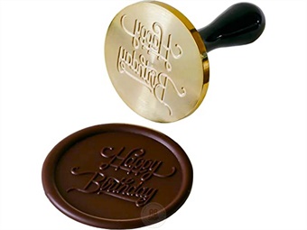 TIMBRO IN OTTONE HAPPY BIRTHDAY DIAM CM 6 PER DECORAZIONI IN CIOCCOLATO
