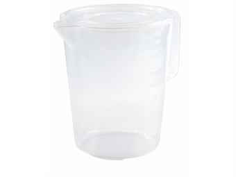 CARAFFA GRADUATA CON DOPPIO COPERCHIO   TRASPARENTE LT 6