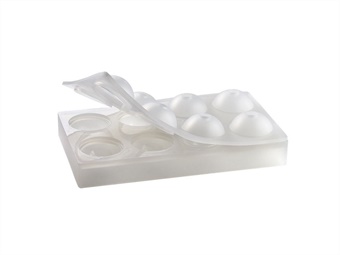 STAMPO IN SILICONE PER SFERE DIAM MM 55 8 IMPRONTE