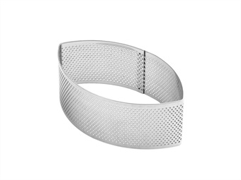 FASCIA INOX ELLISSE MICROFORATA CM 12,5X7,4 H 4,5 LINEA VIENNOISERIE