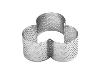 FASCIA INOX TRIFOGLIO MICROFORATA CM 10,2 X 9,8  H 4,5 LINEA VIENNOISERIE