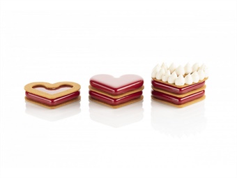 STAMPO SILICONE LEVEL HEARTH 35 MM 80X66 H 12 8 IMPRONTE  C/CUTTER DOPPIO