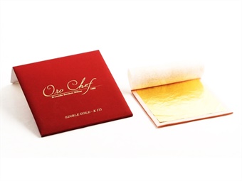 ORO ALIMENTARE EDIBILE IN FOGLIE MM 80X80  LIBRETTO DA 25 FOGLIE