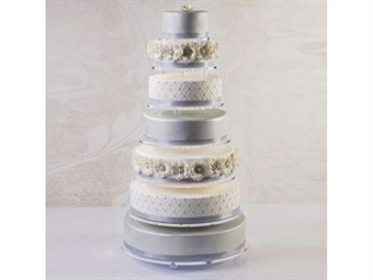 ALZATA TORTA MODELLO INFINITY 7 PIANI DIAM CM 16/ 20/24/28/32/36/40 ALTEZZA COLONNE CM 10