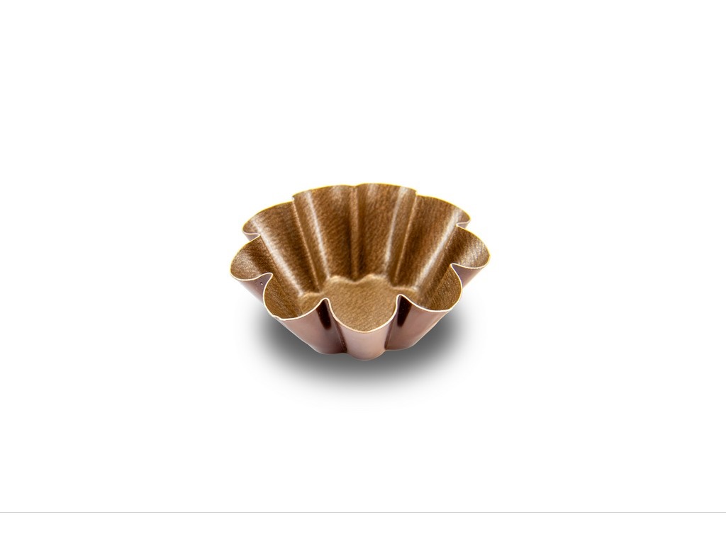 TORTIERINA BRIOCHE ONDULATA TEFLONATA DIAM SUP MM 70 - INF 37 H 28