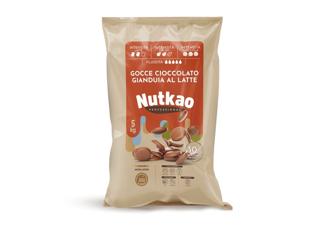 CIOCCOLATO GOCCE GIANDUIA LATTE 30% NOCCIOLE KG 5