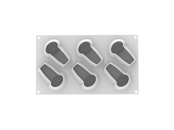 STAMPO SILICONE BABA 145 MM 90X62 H 55  6 IMPRONTE + CUTTER