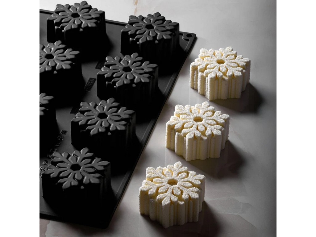 STAMPO SILICONE FIOCCO DI NEVE  DIAM MM 75X35 12 IMPR 40X30 VOL 110ML