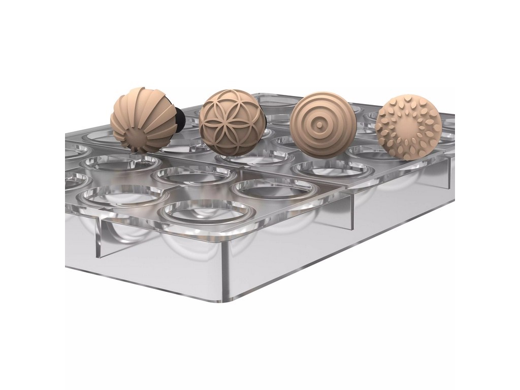 KIT SEMISFERA 01 + 4 TIMBRI IN SILICONE PRALINA DIAM 31 H 16,5 MM - TIMBRO DIAM 31 H 17 MM -TIPO A