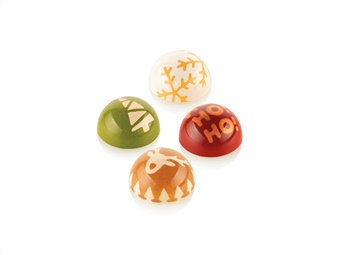 KIT SEMISFERA 01 + 4 TIMBRI IN SILICONE PRALINA DIAM 31 H 16,5 MM - TIMBRO DIAM 31 H 17 MM -TIPO B