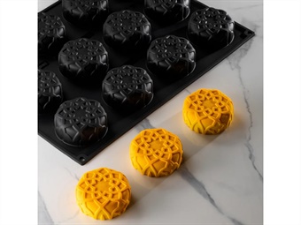 STAMPO SILICONE MONOPORZIONI DAHAB DIAM MM 75 H 30 400X300 - 12 IMPRONTE - 120 ML