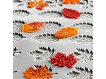 STAMPO SILICONE GOURMAND FOLIAGE DIAM MM 32 H 2 DIM STAMPO CM 30X20 - 15 IMPRONTE