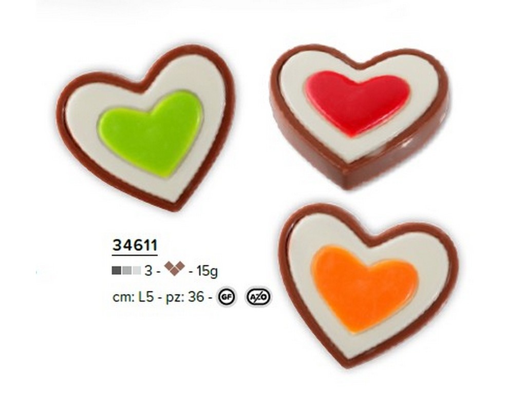 DEC CIO CUORE CONCENTRICO CC LATTE   3 MOD DIAM CM 5 - PZ 36 AZO FREE