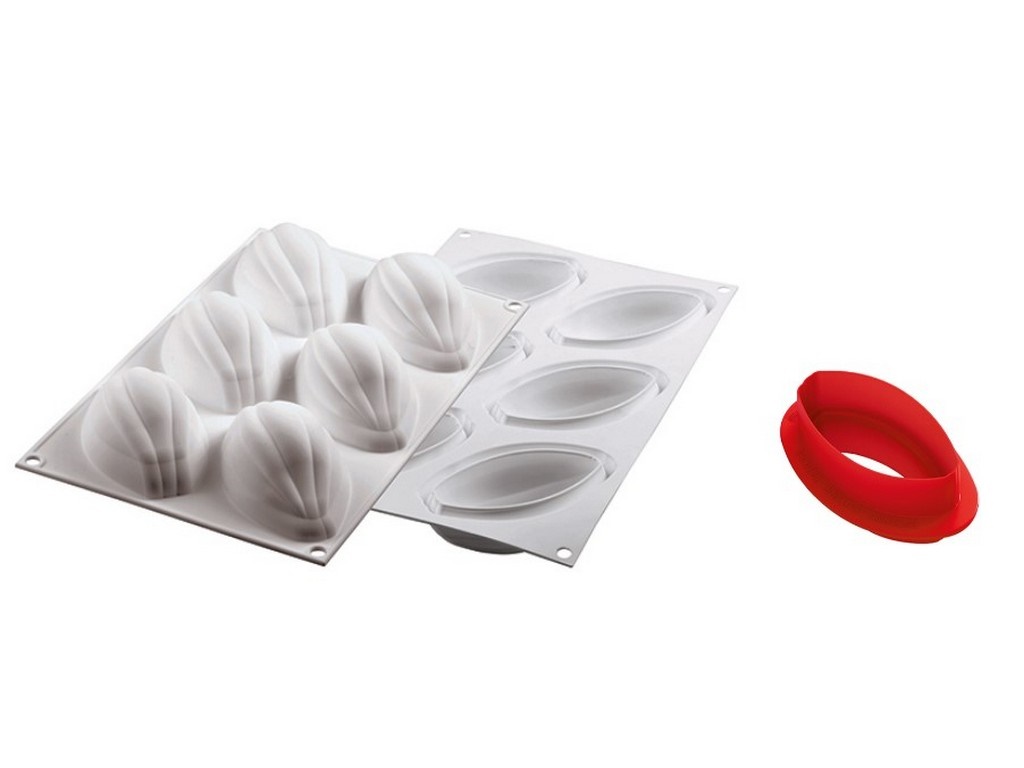STAMPO SILICONE CACAO 120 MM 102X57 H 42 + CUTTER - 6 IMPRONTE - VOL 120 ML