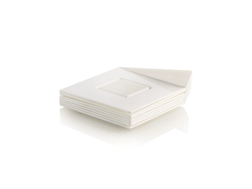 PIATTINO QUADRATO BIANCO MM 83X83 PLASTICA PZ 100