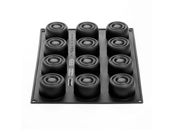 STAMPO SILICONE MONOPORZIONI AURA DIAM MM 74 H 40 400X300 - 12 IMPRONTE - 140 ML